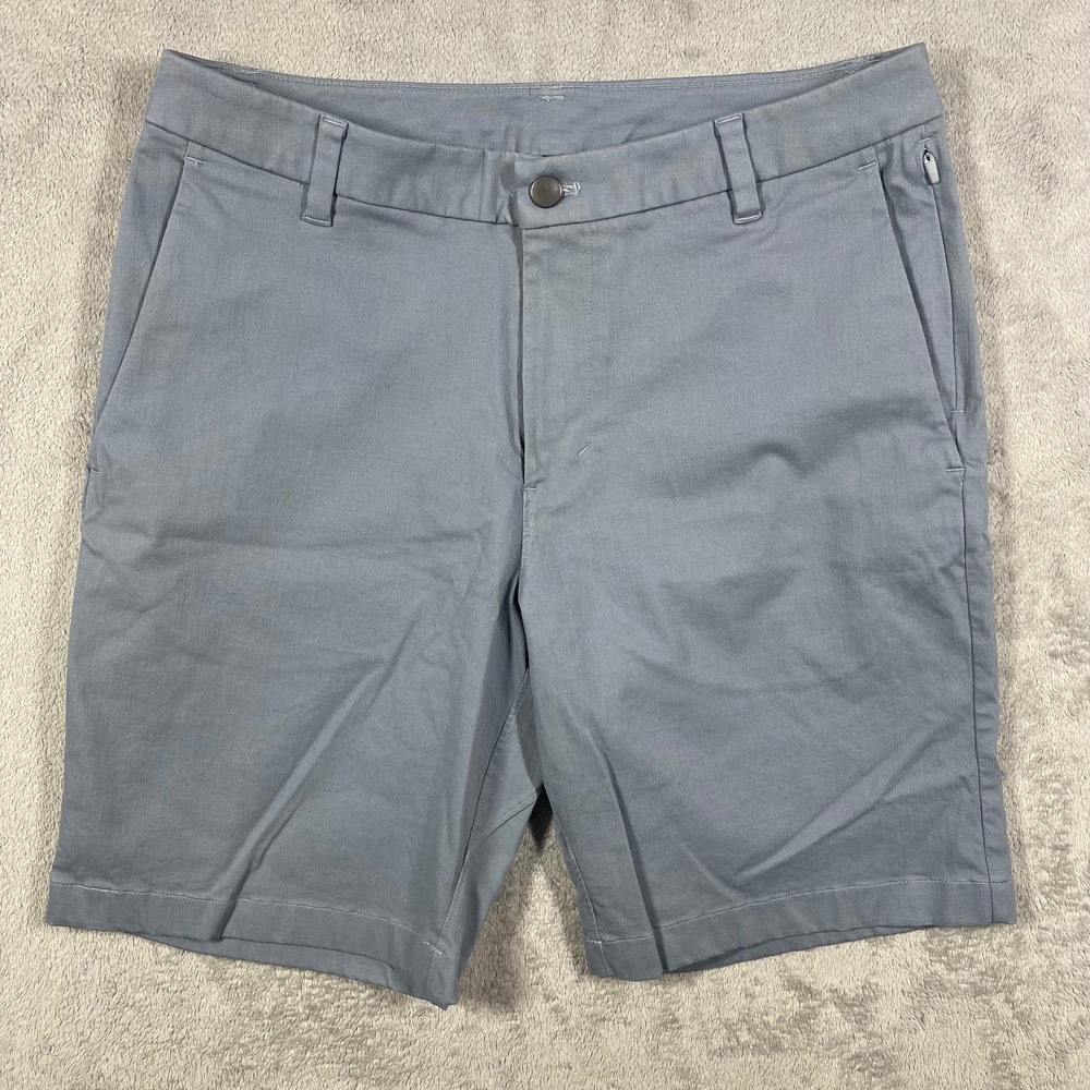 Lululemon Commission Short Men 32 Grey Blue 9 Inch‎ Inseam Chino Stretch Golf